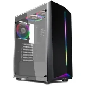 Комп'ютерний корпус 1STPLAYER R6-A-3R1 Color LED Black без БЖ UA