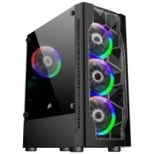 Компьютерний корпус 1STPLAYER D4-4R1-BK Color LED Black без БП UA