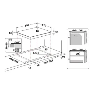 Газова варильна поверхня Whirlpool TGML 661 IX R UA