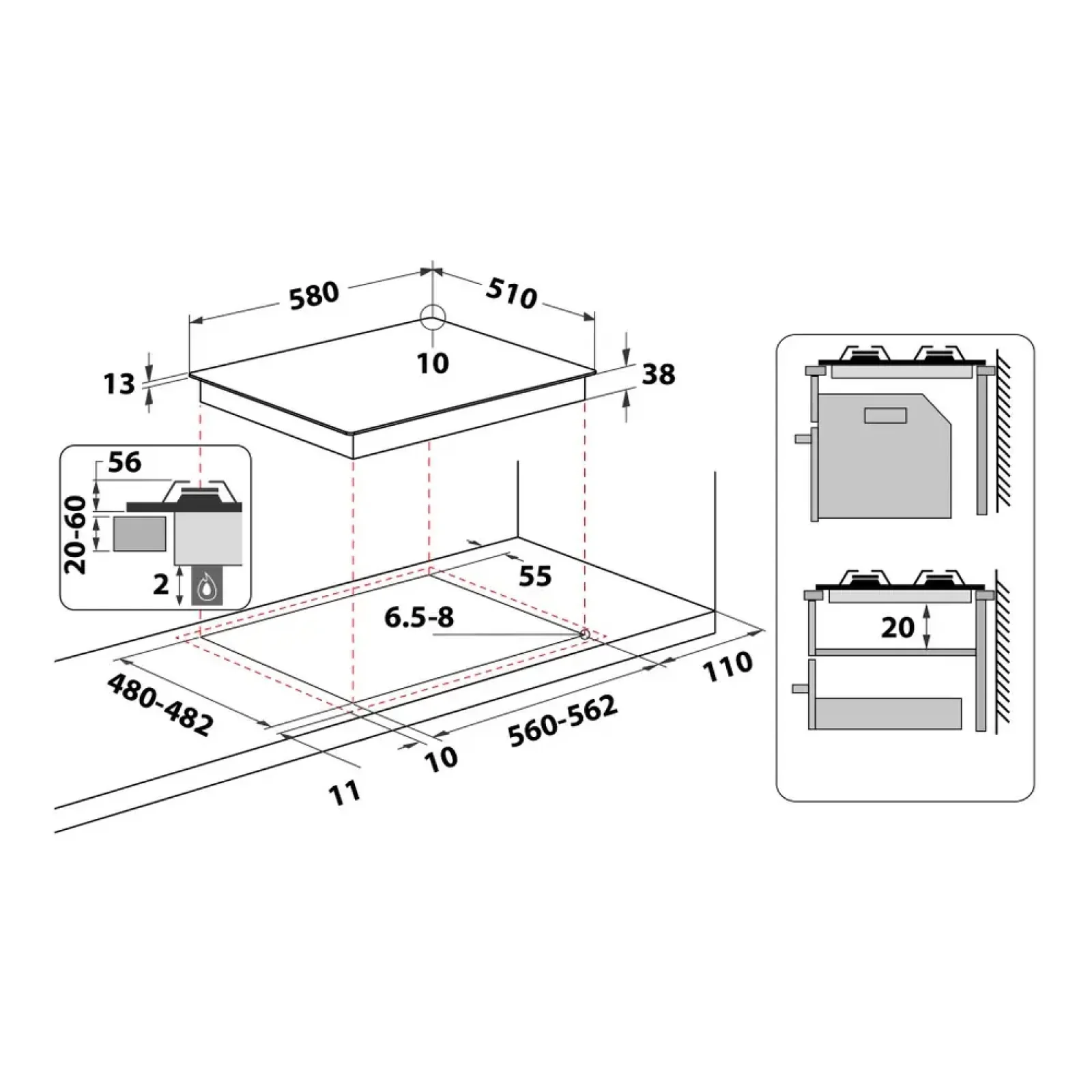 Газовая варочная поверхность Whirlpool TKRL 661 NB UA