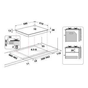 Газовая варочная поверхность Whirlpool TKRL 661 NB UA