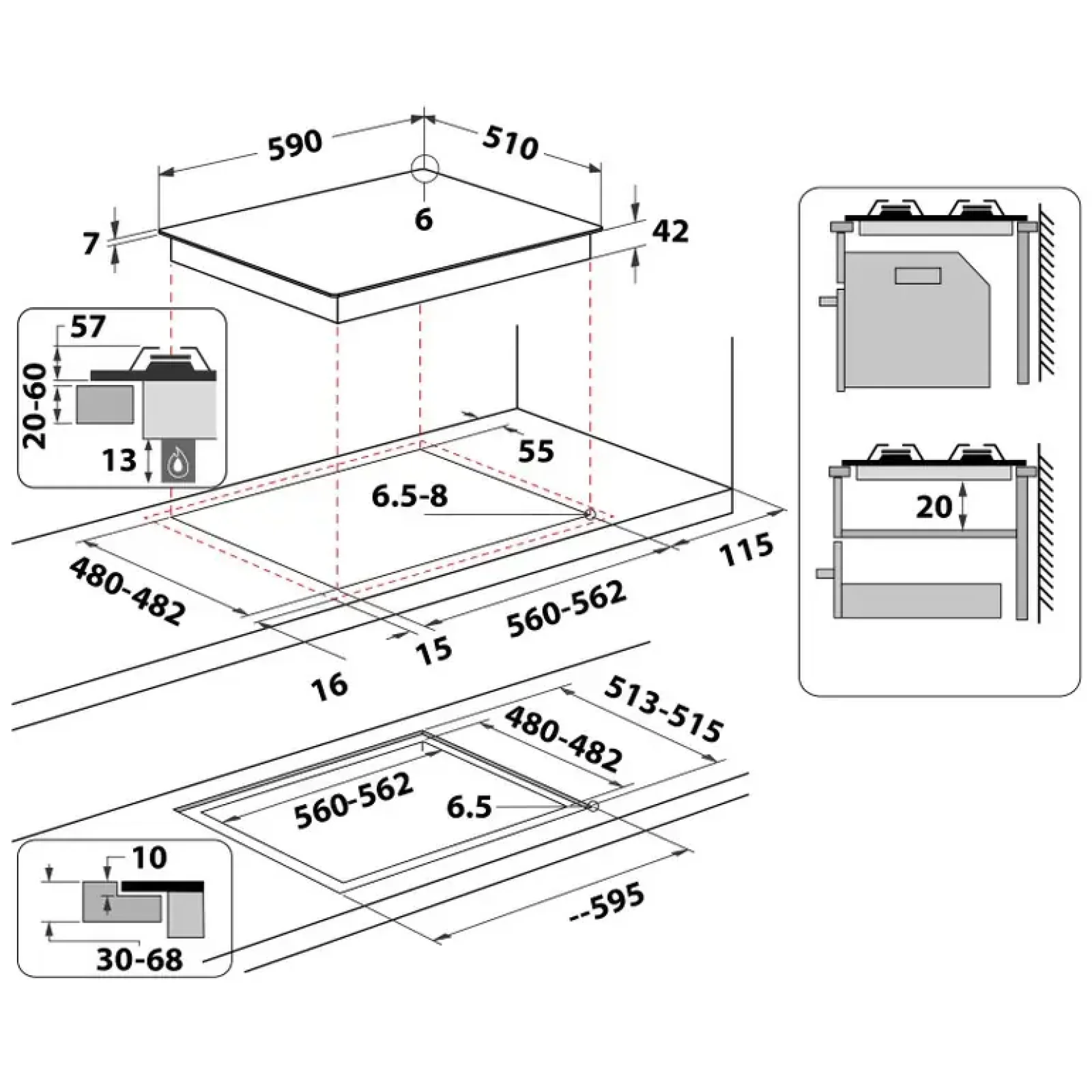 Газова варильна поверхня Whirlpool GOA 6425/NB1 UA