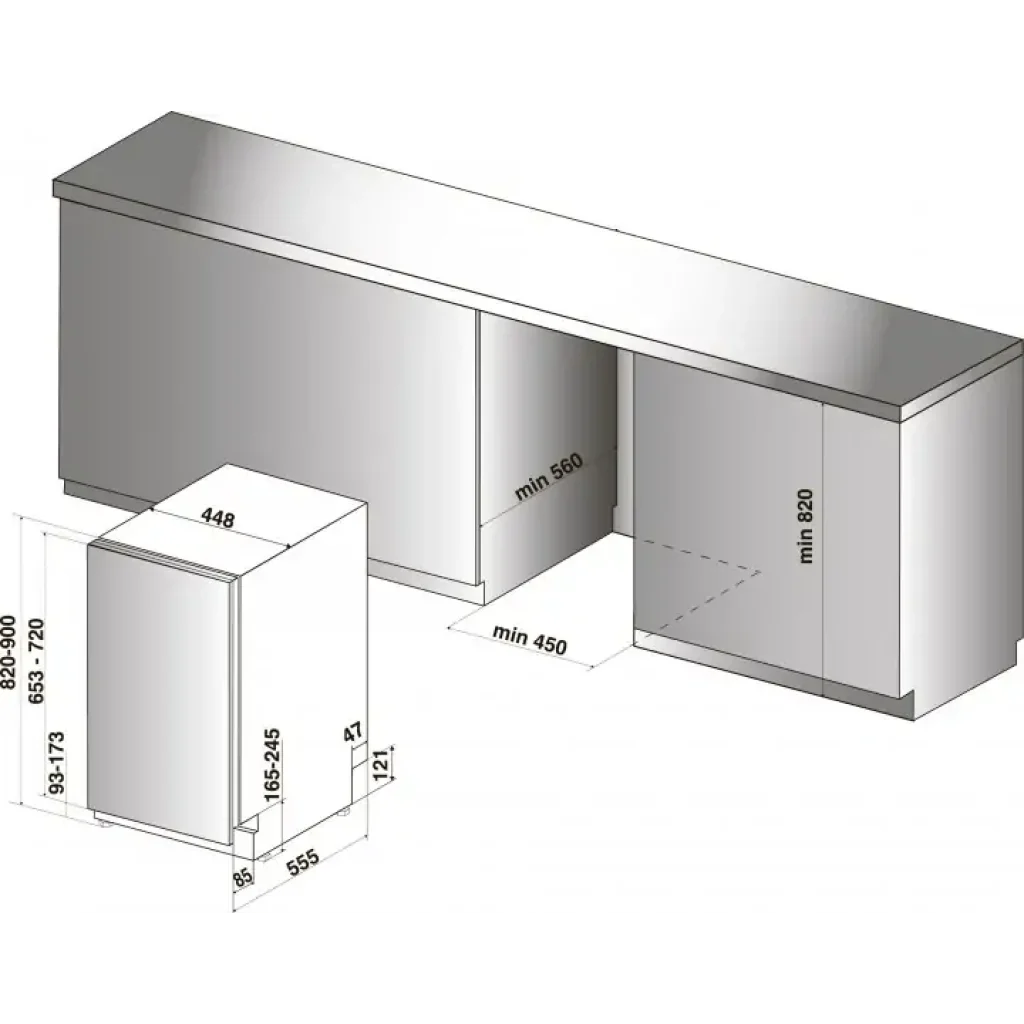 Вбуд. посудомийка INDESIT DSIC3M19 UA