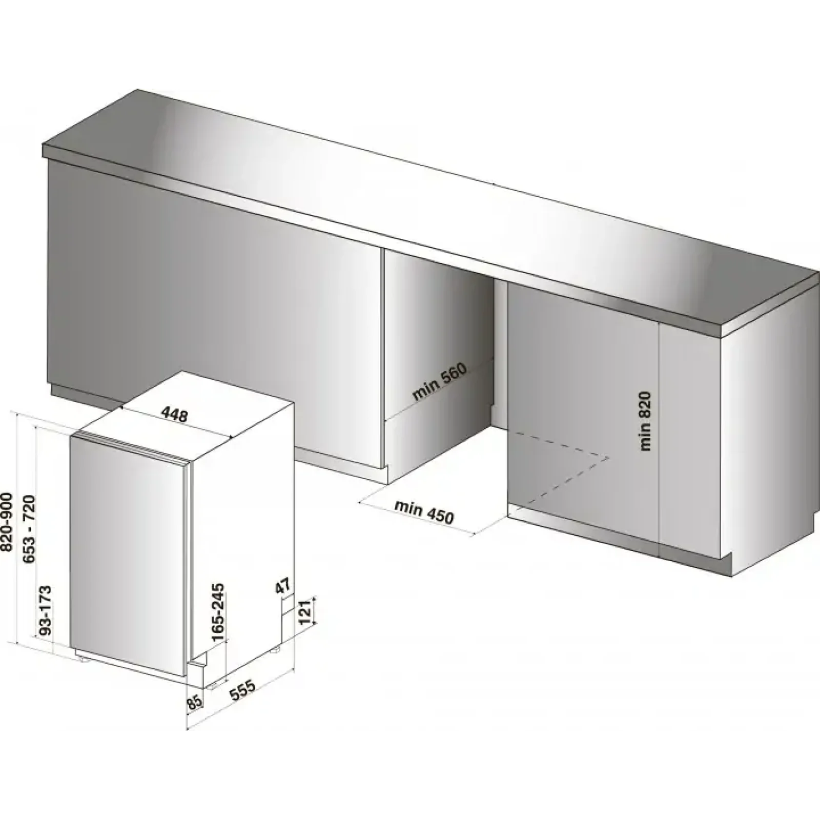Вбуд. посудомийка INDESIT DSIC3M19 UA