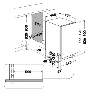 Посудомийна машина Whirlpool WSIO 3O34 PFE X UA