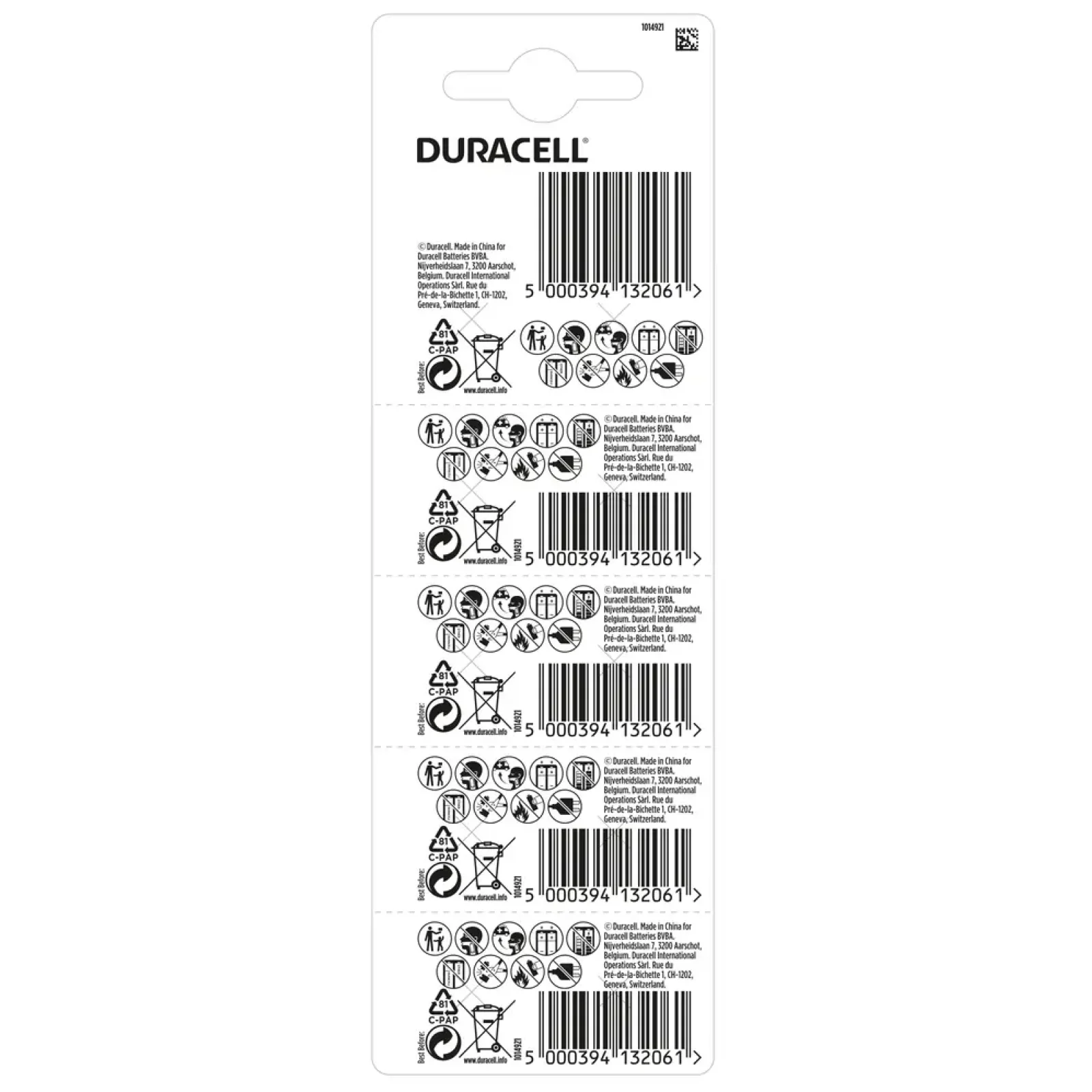 Батарейка Duracell LR44 уп. 2х5 шт. UA