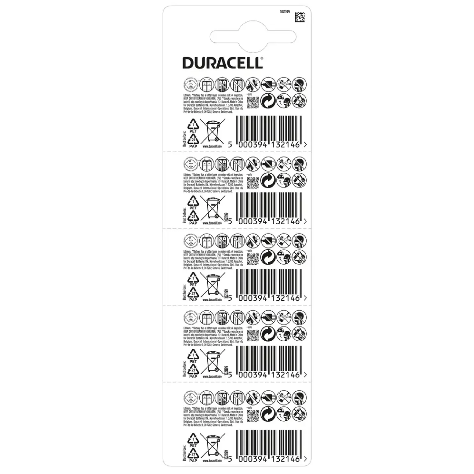 Батарейка Duracell DL2025 DSN уп. 1х5 шт. UA