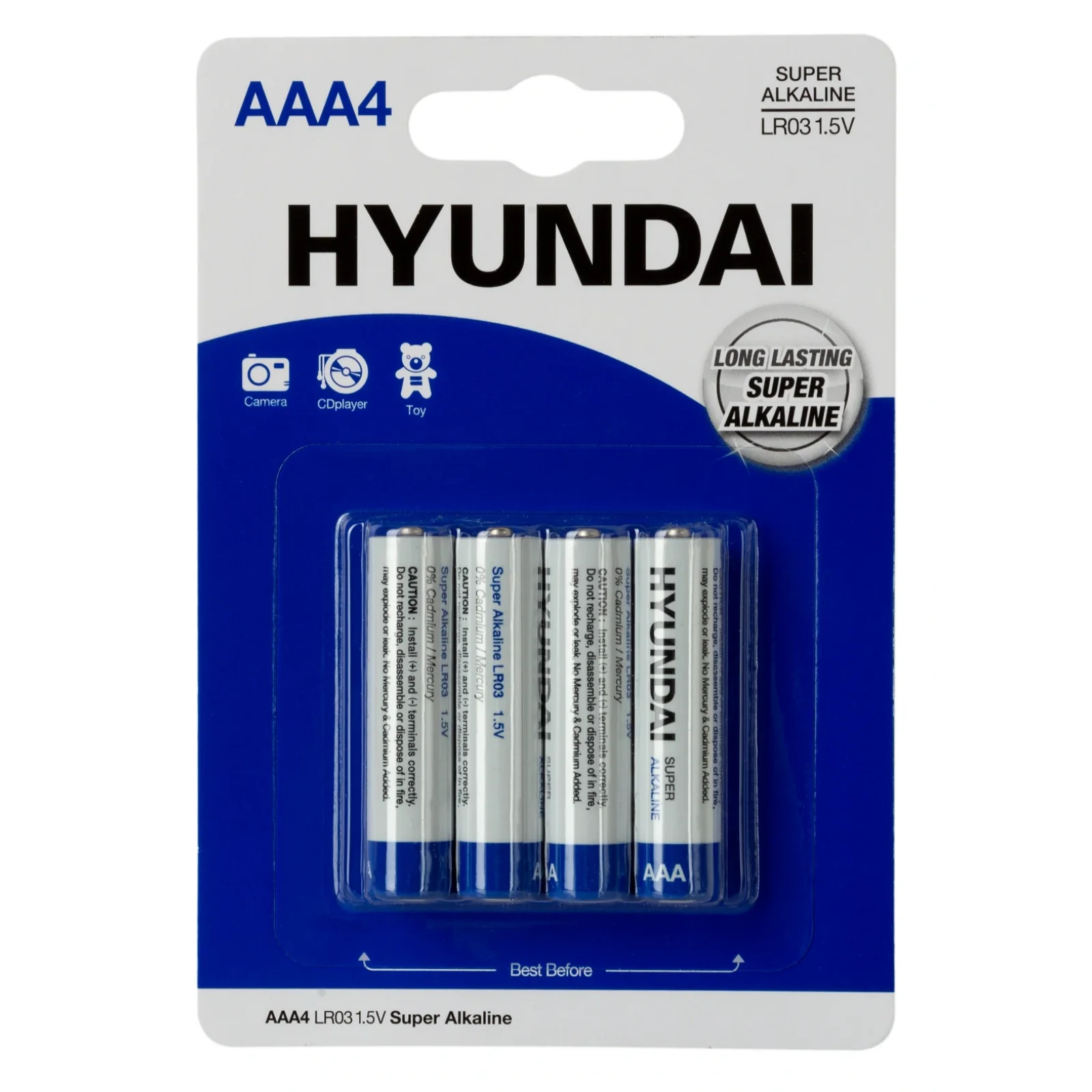 Батарейка Hyundai LR03 AAA BL4 Alkaline UA