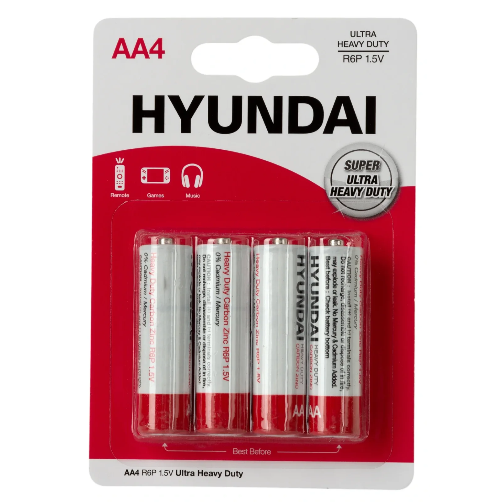 Батарейка Hyundai R6 AA BL4 Heavy Duty UA