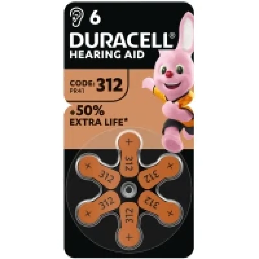 Батарейка Duracell HA 312 уп. 6 шт. UA