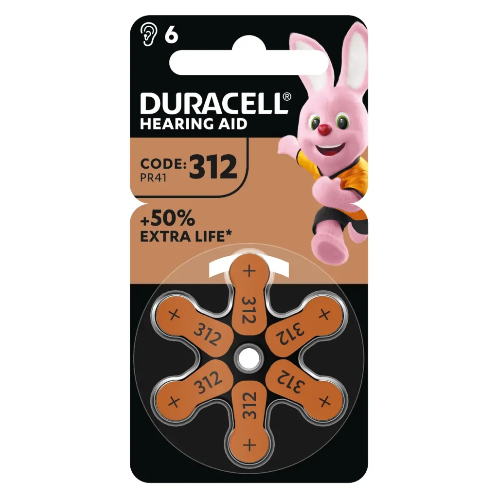 Батарейка Duracell HA 312 уп. 6 шт. UA