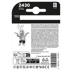Батарейка Duracell DL2430 DSN уп. 2 шт. UA