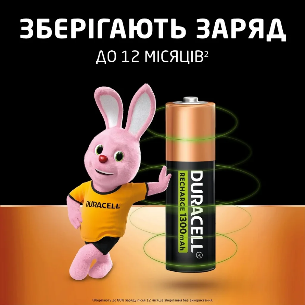 Акумулятор Duracell HR6 (AA) 1300mAh уп. 4 шт UA