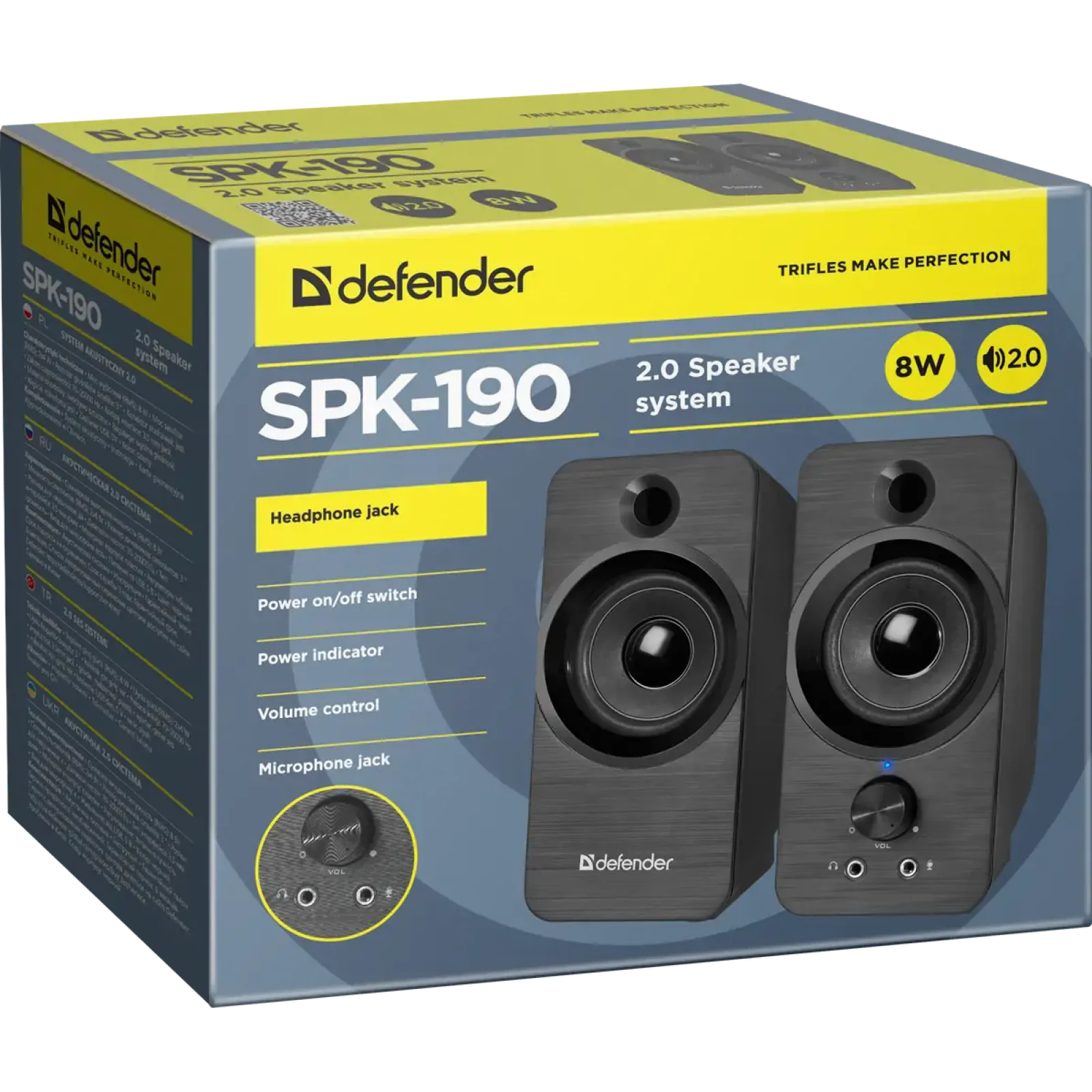 Комп.Акустика DEFENDER (65190)2.0 SPK 190 USB 8W чорний UA