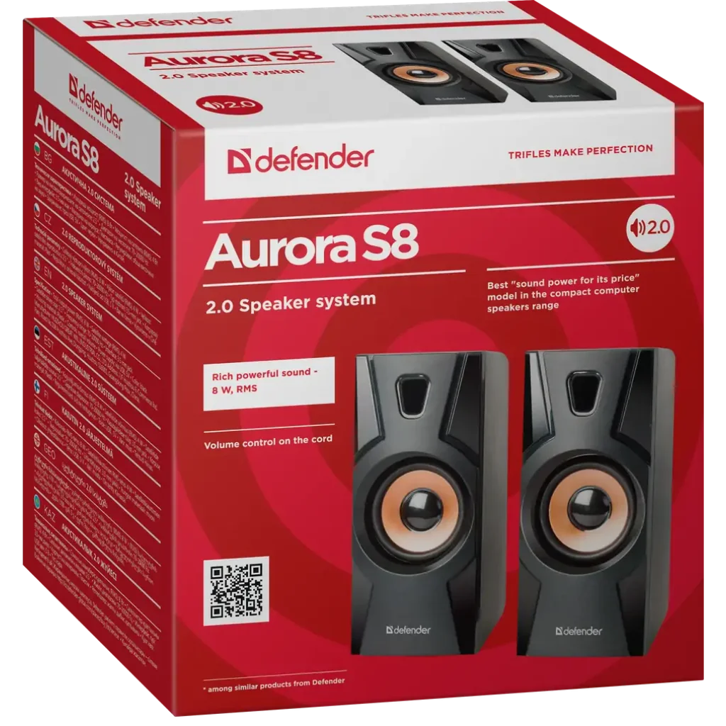 Комп.акустика DEFENDER (65408)Aurora S8 2.0 , 8 Вт, питание от USB UA