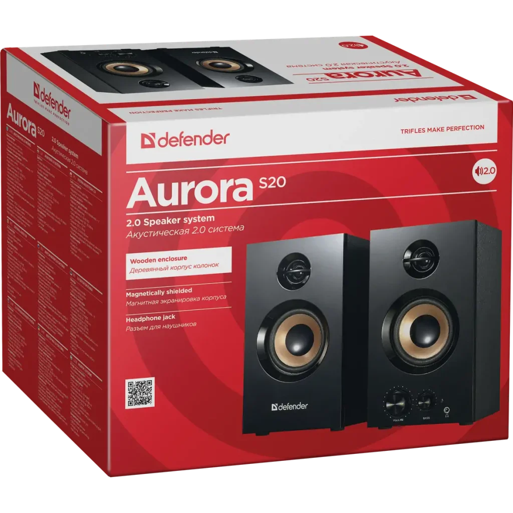 Комп.акустика DEFENDER (65419)2.0 Aurora S20 2x10W дерево UA