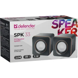 Комп.акустика DEFENDER (65633) 1 2.0 SPK 33 5W USB черный UA