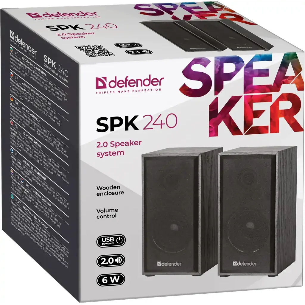 Комп.Акустика DEFENDER (65224)2.0 SPK 240 USB 6W чорний UA