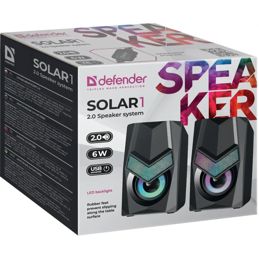 Комп.Акустика DEFENDER (65401) 2.0 Solar 1 6Вт UA