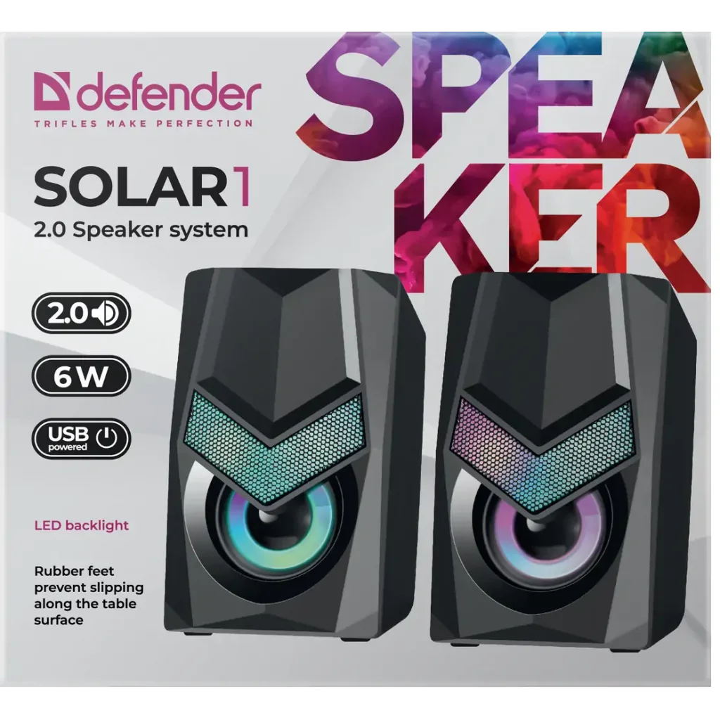Комп.Акустика DEFENDER (65401) 2.0 Solar 1 6Вт UA