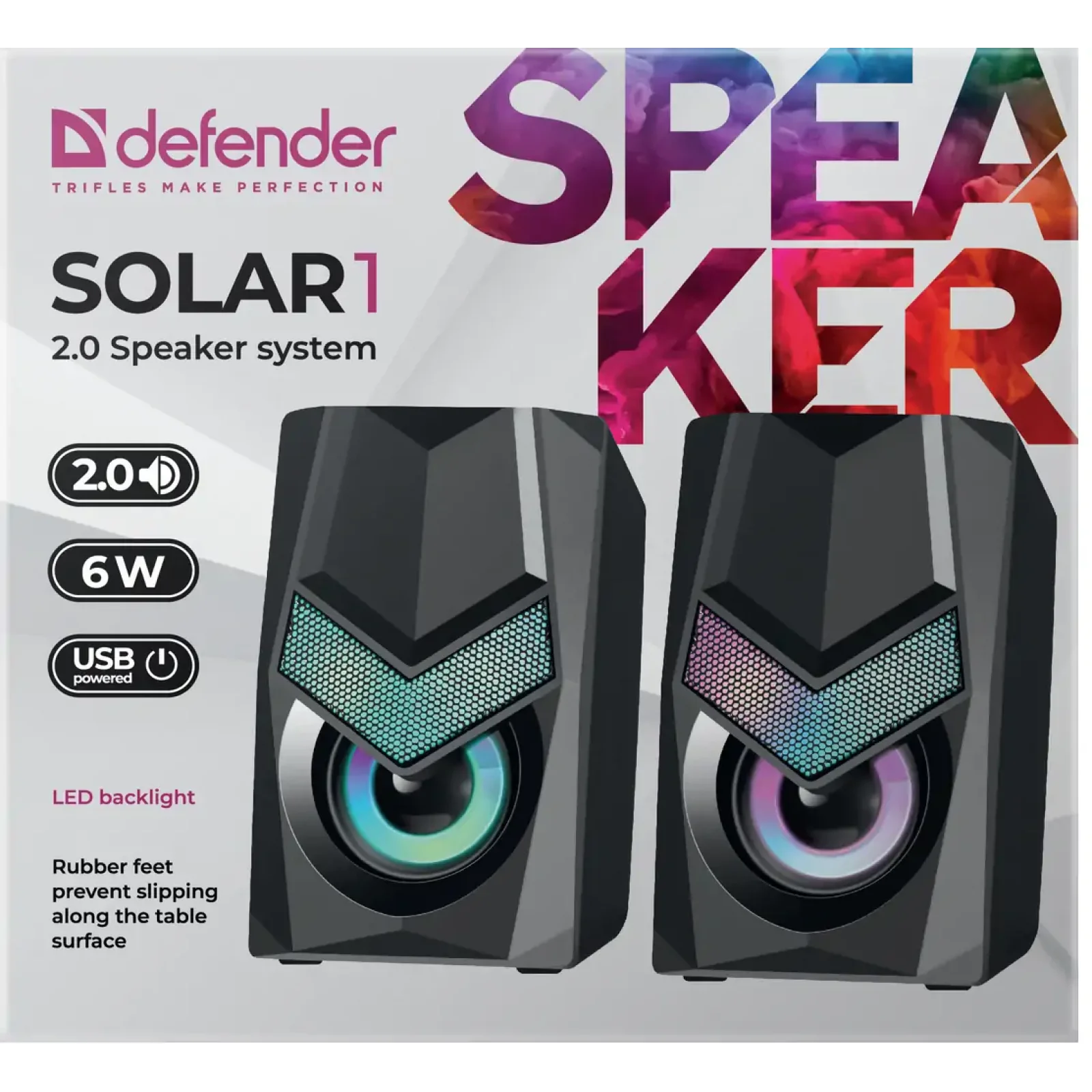 Комп.Акустика DEFENDER (65401) 2.0 Solar 1 6Вт UA