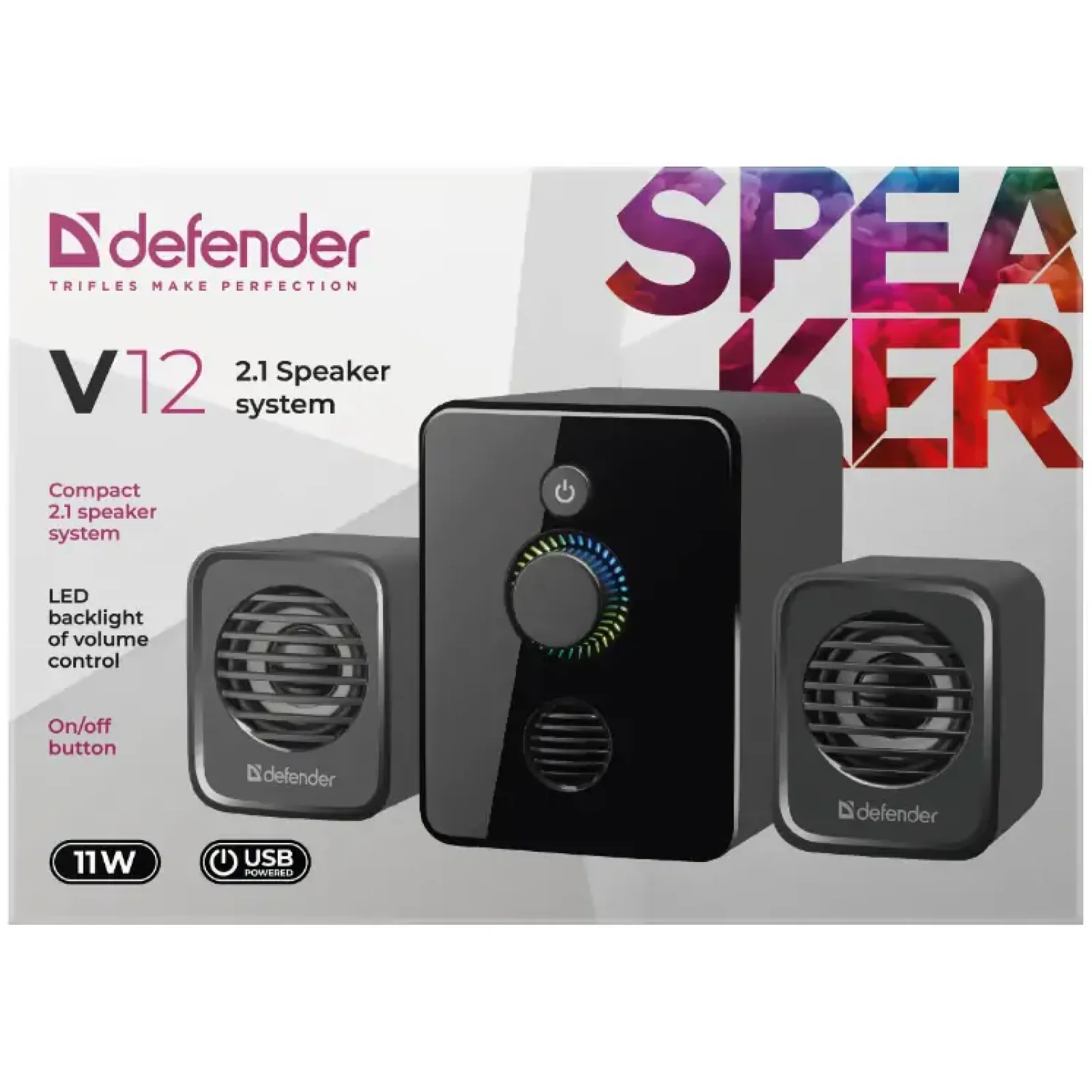 Комп.Акустика DEFENDER 2.1 V12, 11Вт USB (65212) UA