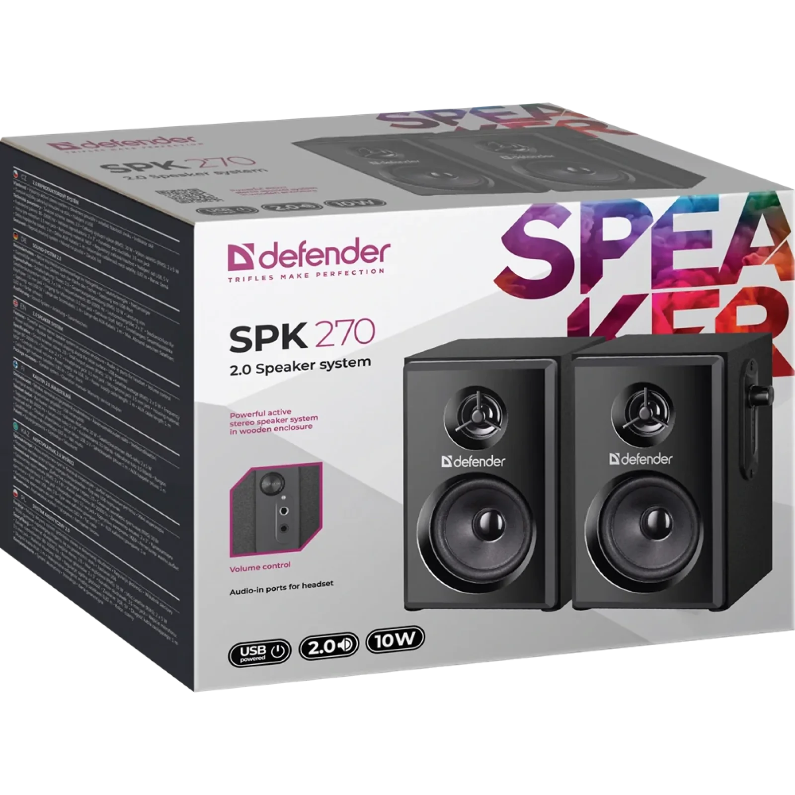 Акустика Defender 2.0 SPK-270 10Вт USB Black (65270) UA