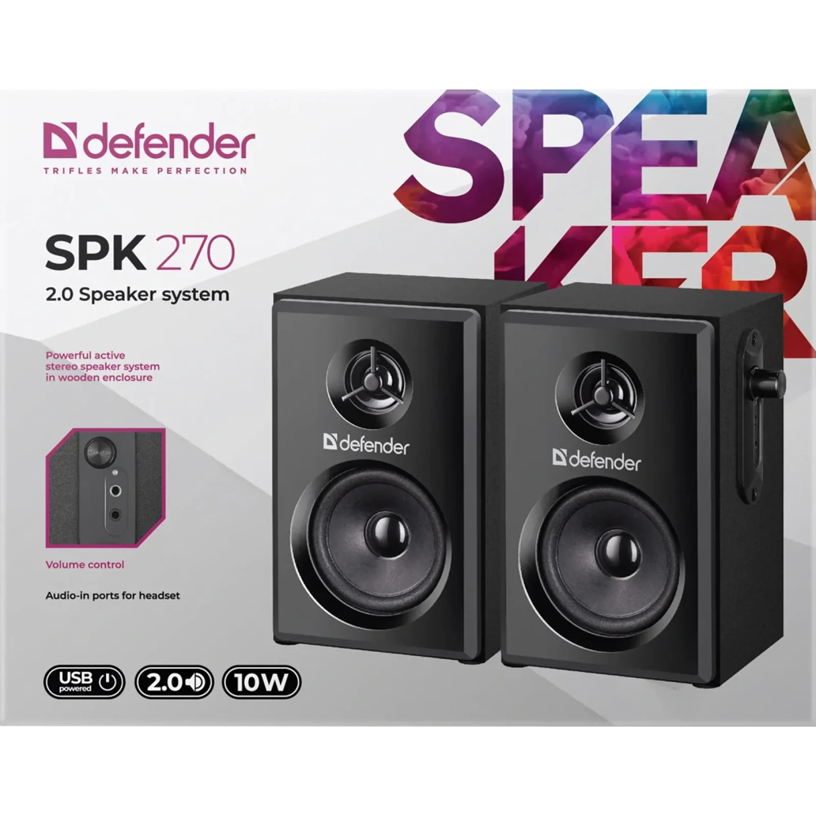 Акустика Defender 2.0 SPK-270 10Вт USB Black (65270) UA