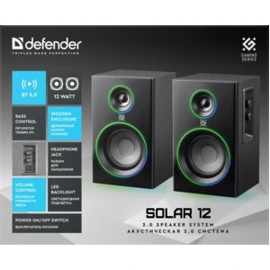Акустика Defender 2.0 Solar 12BT, 230В Black (65712) UA