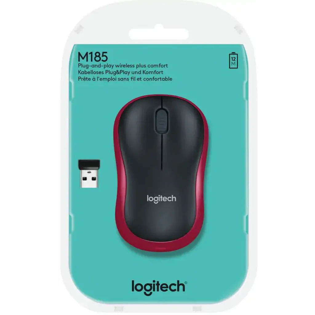 Мышь LOGITECH M185 красная (910-002240) UA