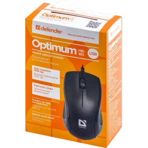 Мышь DEFENDER (52160)Optimum MB-160 USB (чёрная),1000 dpi, 3 кнопки UA