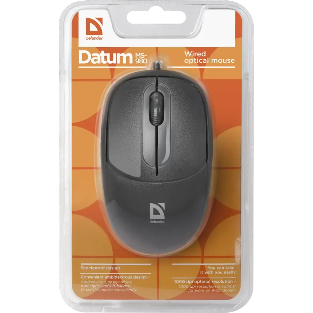 Мышь DEFENDER (52980)Datum MS-980 черный UA