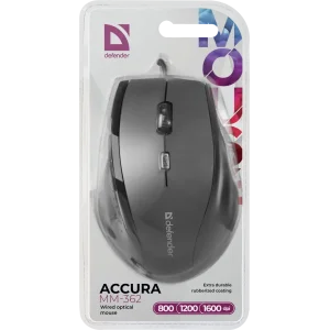 Мышь DEFENDER Accura MM-362 черный,6 кнопок, 800-1600 dpi UA