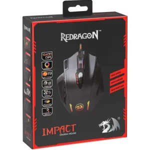 Мышь REDRAGON (78322) Impact RGB 19 кнопок 12400 dpi UA