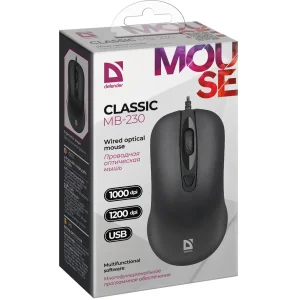 Миша DEFENDER (52231)Classic MB-230 4кнопки,1000/1200dpi, Black UA
