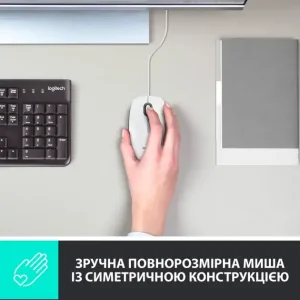 Мышь LOGITECH Mouse M100 WHITE - USB - AKOYA HANGTAB BOX M100 (910-006764) UA