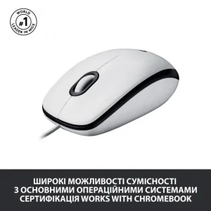 Мышь LOGITECH Mouse M100 WHITE - USB - AKOYA HANGTAB BOX M100 (910-006764) UA