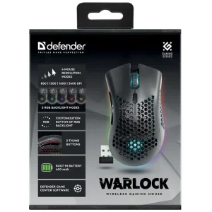 Мышь DEFENDER Warlock GM-709L RGB, Black (52709) UA