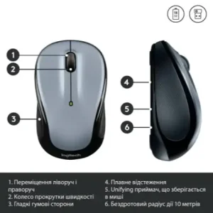 Мышь LOGITECH M325s Wireless Light Silver (910-006813) UA