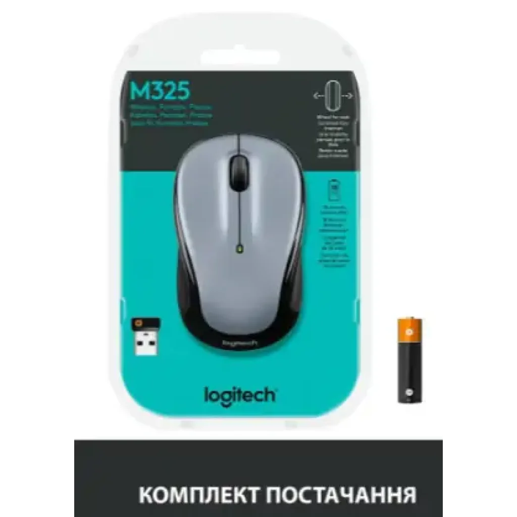 Мышь LOGITECH M325s Wireless Light Silver (910-006813) UA
