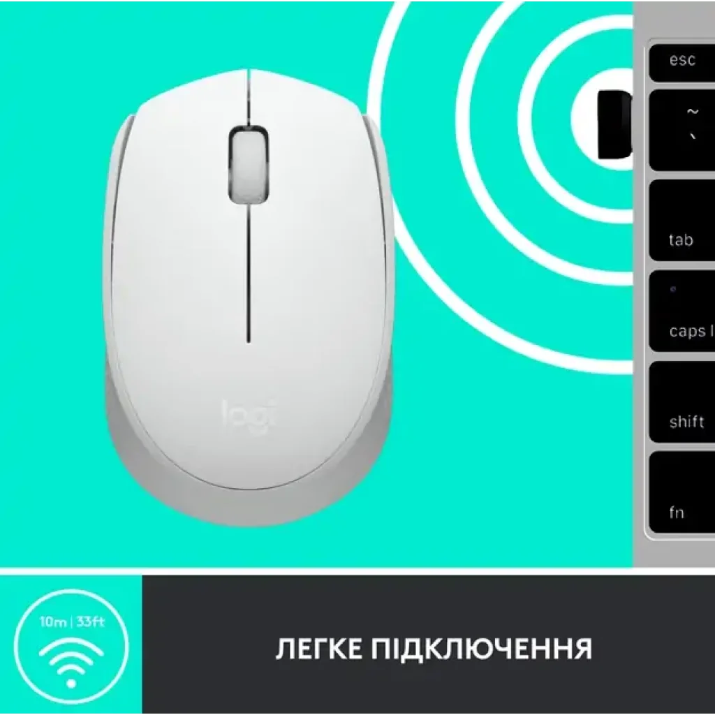 Мышь LOGITECH M171 Wireless Mouse - White (910-006867) UA