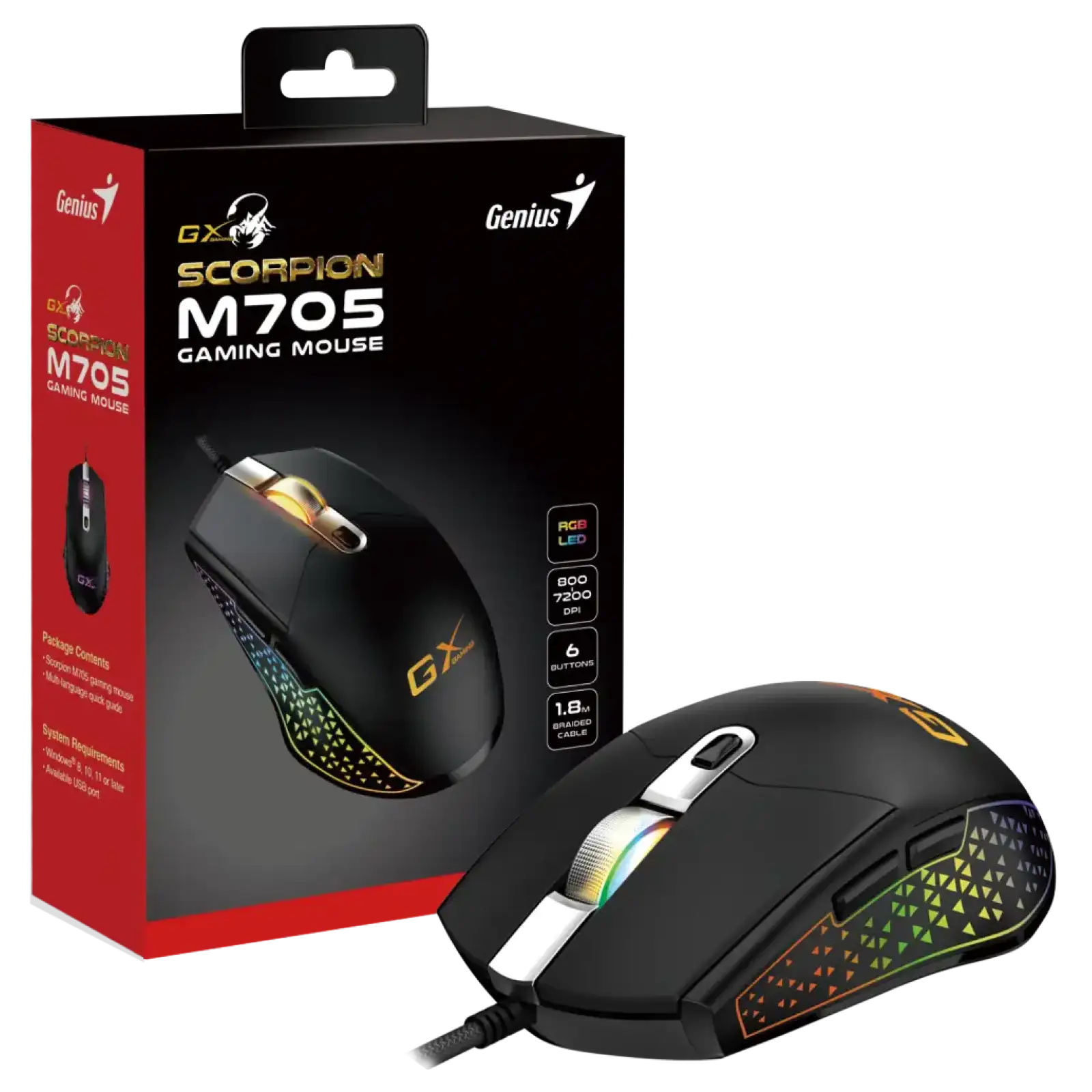 Мышь GENIUS Scorpion M705, BLACK,USB UA