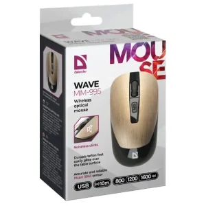 Мышь DEFENDER (52994) Wave MM-995, 4D, 800-1600dpi, GOLD, wireless, silent UA