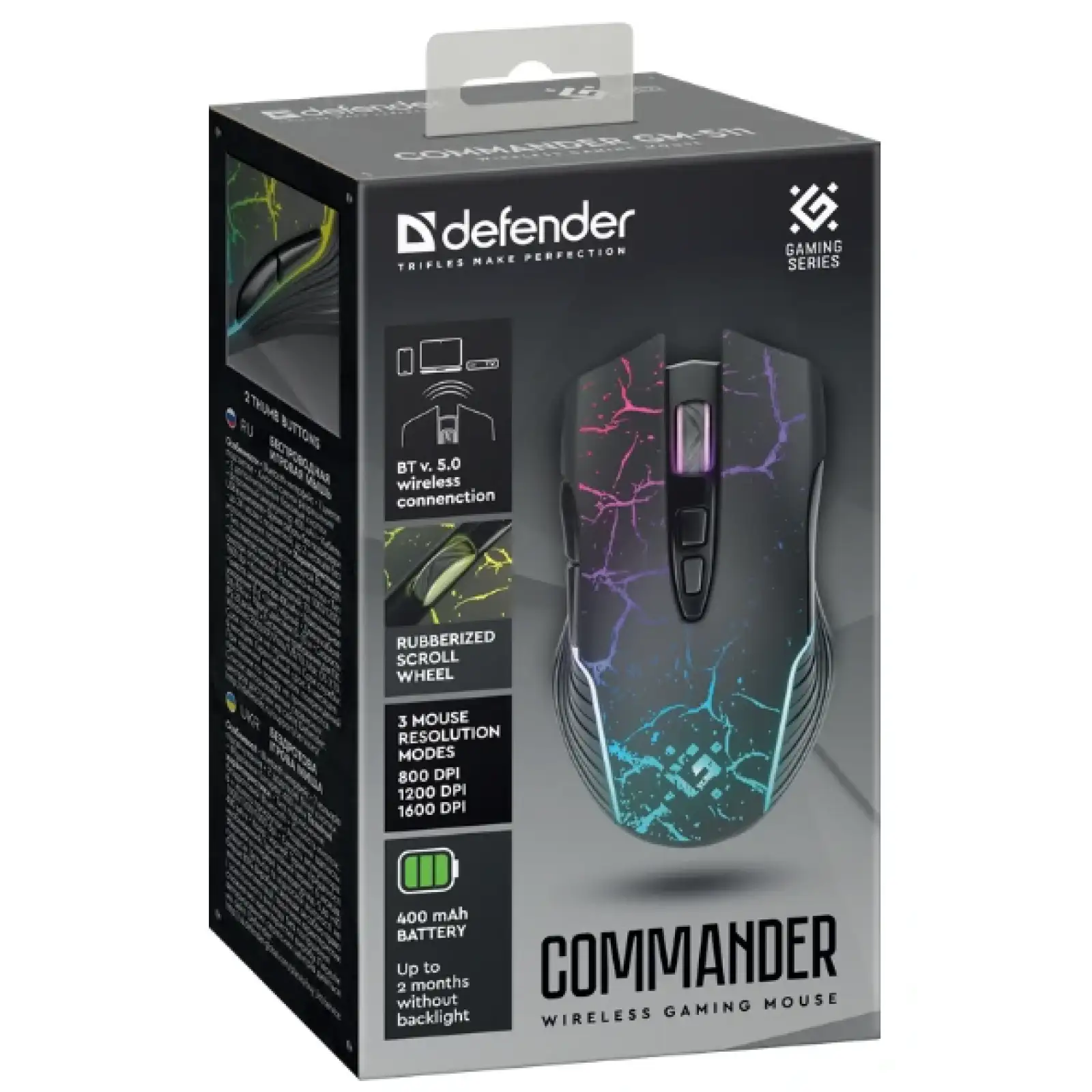 Мышь DEFENDER (52557) Commander GM-511, 7D, 400 mAh, 1600dpi, Bluetooth UA