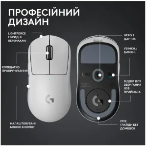 Мышь LOGITECH G Pro X Superlight 2 Lightspeed White (910-006638) UA