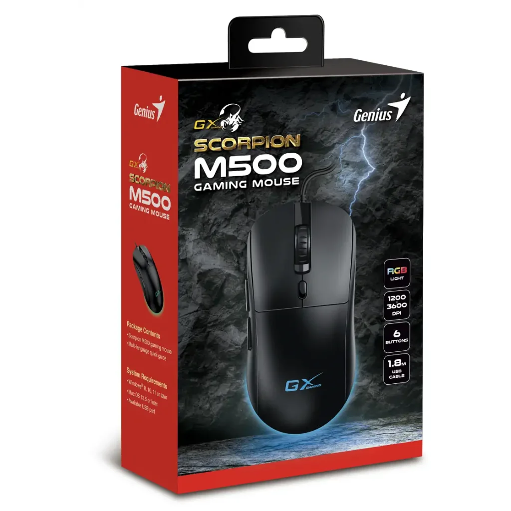 Мышь GENIUS Scorpion M500, Black ,USB UA