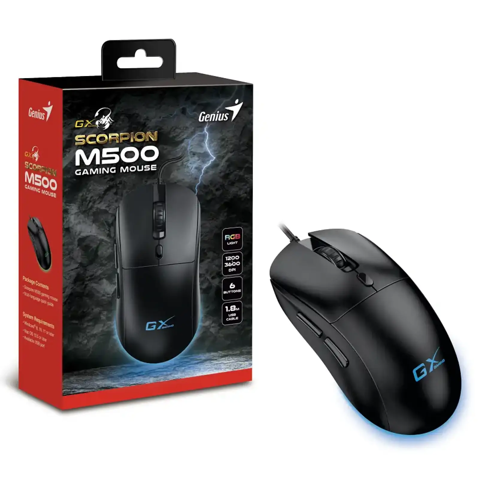 Мышь GENIUS Scorpion M500, Black ,USB UA