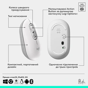 Мышь Logitech POP Mouse Offwhite, Bluetooth (910-007411) UA