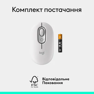 Мышь Logitech POP Mouse Offwhite, Bluetooth (910-007411) UA