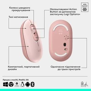 Мышь Logitech POP Mouse Rose, Bluetooth (910-007413) UA